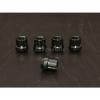 20pc 12x1.5 Spline Black Lug Nuts w/ Key (Cone Seat) Short Open End Locking