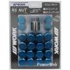 20P WORK Wheels RS nuts 21HEX M12 x P1.25 34mm 25g BLUE lock nut Japan Made