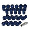 M12 X 1.5MM 20X PIECE SHORT ACORN CLOSED END LUG NUTS BOLTS W/ KEY LOCK BLUE