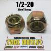 (Qty 10) 1/2-20 Fine Grade 8 Nylon Insert Lock Nuts Nylock Yellow Zinc Plated