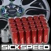 SICKSPEED 24 PC RED CAPS ALUMINUM LOCKING LUG NUTS FOR WHEELS 12X1.25 L13