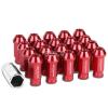 20X M12 X 1.5 LOCKING LUG RACING RIM/WHEEL ACORN TUNER LOCK NUTS+KEY RED