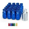 BLUE Tuner Anti-Theft Wheel Security Locking Lug Nuts 51mm M12x1.5 20pcs