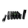 20 BLACK 7 SPLINE LUG NUTS +KEY | 9/16 | DODGE | CHRYSLER | MITSUBISHI | 2&#034; TALL