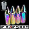 4 NEO CHROME 60MM EXTENDED TUNER LOCKING LUG NUTS LUGS FOR WHEELS/RIM 12X1.5 L01