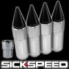 4 POLISHED/BLACK SPIKED ALUMINUM EXTENDED 60MM LOCKING LUG NUTS WHEEL 12X1.5 L01