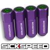 SICKSPEED 4 PC PURPLE/GREEN CAPPED ALUMINUM EXTENDED TUNER LUG NUTS 1/2x20 L25