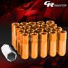 20X RACING RIM EXTENDED ACORN TUNER  WHEEL LOCK LUG NUTS+1X ADAPTER KEY ORANGE