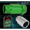 Universal M12X1.5Mm Locking Lug Nuts 20Pc Vip Extended Aluminum Anodized Green