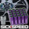 20 PURPLE/GREEN CAPPED ALUMINUM EXTENDED 60MM LOCKING LUG NUTS WHEEL 12X1.5 L17