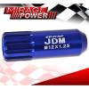 (20 PIECES) UNIVERSAL M12x1.25 ALUMINUM TUNER WHEEL LUG NUTS BLUE + LOCKING KEY