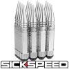 SICKSPEED 16 PC POLISHED 5 1/2&#034; LONG SPIKED STEEL LOCKING LUG NUTS 12X1.25 L11