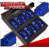 (20 PIECES) UNIVERSAL M12x1.25 ALUMINUM TUNER WHEEL LUG NUTS BLUE + LOCKING KEY