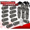 (20 PIECES) UNIVERSAL M12x1.25 ALUMINUM TUNER WHEEL LUG NUTS GRAY + LOCKING KEY