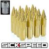 16 24K SPIKED 60MM ALUMINUM EXTENDED TUNER LOCKING LUG NUTS WHEELS 12X1.5 L16