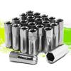 20PC M12 X 1.5 EXTENDED ALUMINUM LUG NUT/WHEEL RIM LOCK+ADAPTER KEY SILVER