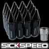 SICKSPEED 16 PC BLACK SPIKED ALUMINUM EXTENDED 60MM LOCKING LUG NUTS 1/2x20 L30