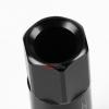 BLACK 60MM M12 X 1.5 ALUMINUM WHEEL RIM LOCK ACORN TUNER LUG NUT+ADAPTER KEY