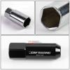 BLACK 60MM M12 X 1.5 ALUMINUM WHEEL RIM LOCK ACORN TUNER LUG NUT+ADAPTER KEY