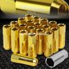 20X RACING RIM 60MM EXTENDED ANODIZED WHEEL LUG NUT+ADAPTER KEY GOLD