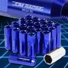 20pcs M12x1.5 Anodized 60mm Tuner Wheel Rim Locking Acorn Lug Nuts+Key Blue