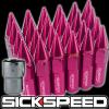 SICKSPEED 24 PC PINK SPIKED ALUMINUM EXTENDED LOCKING LUG NUTS12X1.25 L13