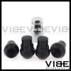 (4) 1/2&#034; BLACK ACORN WHEEL LUG NUT LOCKS QUANTITY 4 KEY INCLUDED