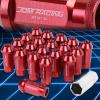 20pcs M12x1.5 Anodized 50mm Tuner Wheel Rim Locking Acorn Lug Nuts+Key Red