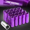 20 PCS M12 X 1.5 ALUMINUM ACORN TUNER LUG NUT/WHEEL LOCK+ADAPTER KEY PURPLE