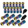 Jmd M12 X 1.5Mm 20 Piece Open Close Dust Cap Lug Nuts Bolts+ Key Lock Neo/Gold