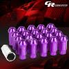 FOR CORVETTE/MALIBU/lMPALA 20X ACORN TUNER ALUMINUM WHEEL LUG NUTS+LOCK PURPLE