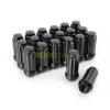 24pc 14x1.5&#034; Spline Black Lug Nuts w/ Key | Cone Seat | Long Closed End Locking