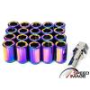 Z RACING NEO CHROME INNER HEX STEEL LUG NUTS OPEN SET 20 PCS KEY 12X1.5MM