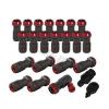 Universal 20 Piece M12 x 1.5&#034; JDM Open Dual Lock Wheel/Rim Lug Nut Bolts GM/RED