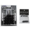 WORK Lug Lock nuts set for 5H 12x1.5 and 4pcs Air Valve caps Black Value set