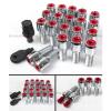 20 Pcs M14 X 1.5 Chrome Wheel Lug Nut Bolts W/ Red Security Lock Caps+Key+Socket