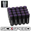 SICKSPEED 20 PC BLACK/PURPLE CAPPED EXTENDED 60MM LOCKING LUG NUTS 14X1.5 L19