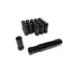 20pc 9/16&#034; BLACK 51MM SPLINE DRIVE LOCKING LUG NUTS 20 LUGS W/ KEY FOR WHEELS