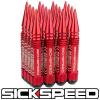 SICKSPEED 16 PC RED 5 1/2&#034; LONG SPIKED STEEL LOCKING LUG NUTS 12X1.5 L16