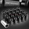 FOR CAMRY/COROLLA 20 PCS M12 X 1.5 ALUMINUM 50MM LUG NUT+ADAPTER KEY BLACK