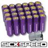 SICKSPEED 24 PC PURPLE/24K GOLD CAPPED EXTENDED 60MM LOCKING LUG NUTS 1/2x20 L23