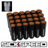 SICKSPEED 24 BLACK/ORANGE CAPS ALUMINUM 60MM LOCKING LUG NUTS WHEEL 12X1.25 L13