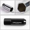 FOR CAMRY/CELICA/COROLLA 20X EXTENDED ACORN TUNER WHEEL LUG NUTS+LOCK+KEY BLACK