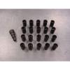 12x1.5 Steel Lug Nuts 20pc Set Lock Key Black Tuner Lugs Universal Tapered Cone