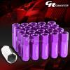 20X RACING RIM EXTENDED ACORN TUNER  WHEEL LOCK LUG NUTS+1X ADAPTER KEY PURPLE