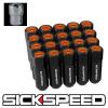 SICKSPEED 16 PC BLACK/ORANGE CAPS ALUMINUM 60MM LOCKING LUG NUTS 12X1.25 L11