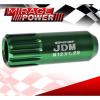 (20 PIECES) UNIVERSAL M12x1.25 ALUMINUM TUNER WHEEL LUG NUTS GREEN + LOCKING KEY