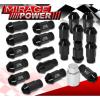 (20 PIECES) UNIVERSAL M12x1.25 ALUMINUM TUNER WHEEL LUG NUTS BLACK + LOCKING KEY