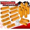 (20 PIECES) UNIVERSAL M12x1.25 ALUMINUM TUNER WHEEL LUG NUTS GOLD + LOCKING KEY