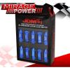 (20 PIECES) UNIVERSAL M12x1.25 ALUMINUM TUNER WHEEL LUG NUTS BLUE + LOCKING KEY